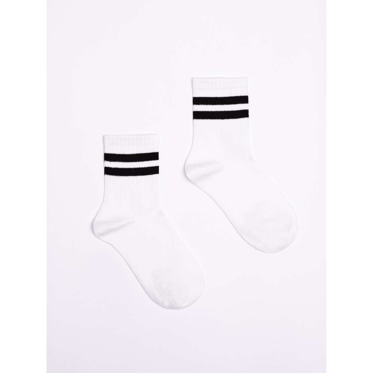 EMERSON DOUBLE-STRIPE ΚΑΛΤΣΕΣ ΜΕΣΑΙΟΥ ΥΨΟΥΣ 1-PACK 212.EU08.34 WHITE/BLACK - Λευκό - 39-42